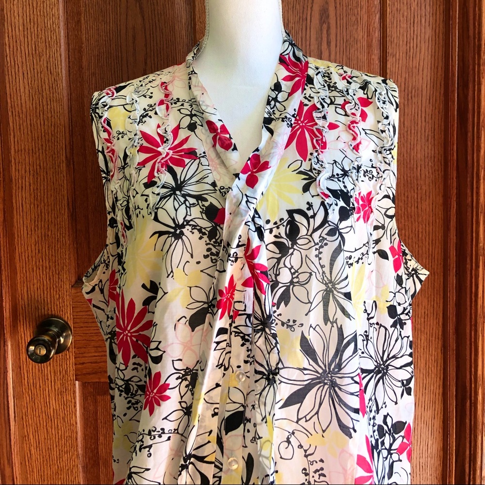 Oscar De La Renta Sleeveless Top - Picture 2 of 8